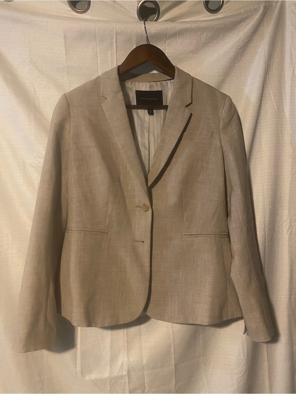 Banana Republic Women's Petite Beige Tailored Blazer Interview Chic